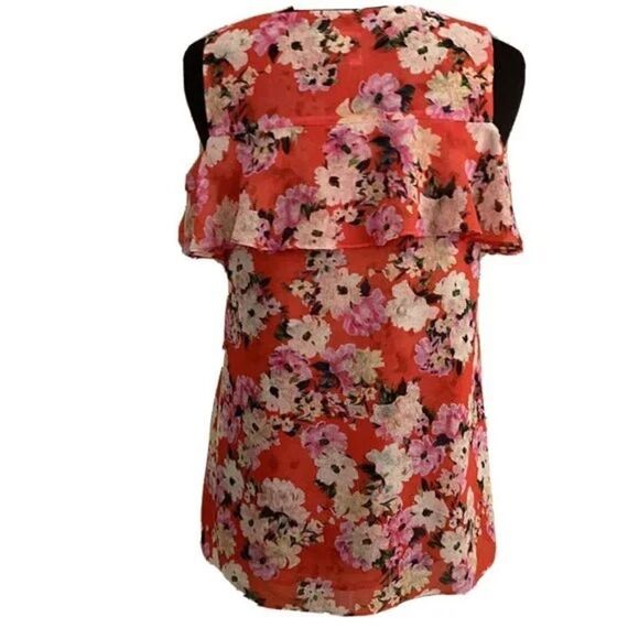 CAbi Lush Cold Shoulder Ruffle Blouse #5352 Size XS - Picture 3 of 6
